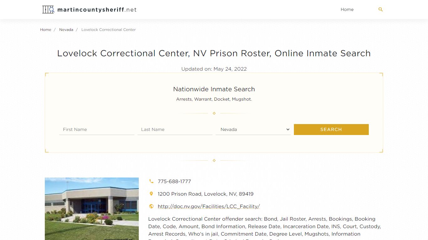 Lovelock Correctional Center, NV Prison Roster, Online ...